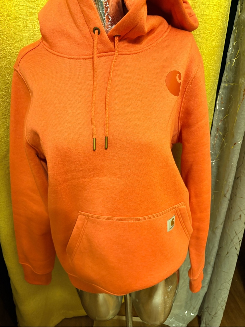 Carhartt Women's Pullover Hoodie in Bright Orange